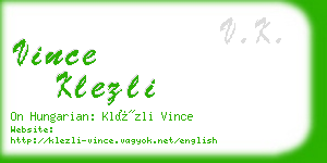 vince klezli business card